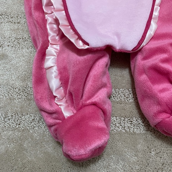 Pink velour ruffle baby snowsuit pram bunting 6-9 months - Picture 4 of 7